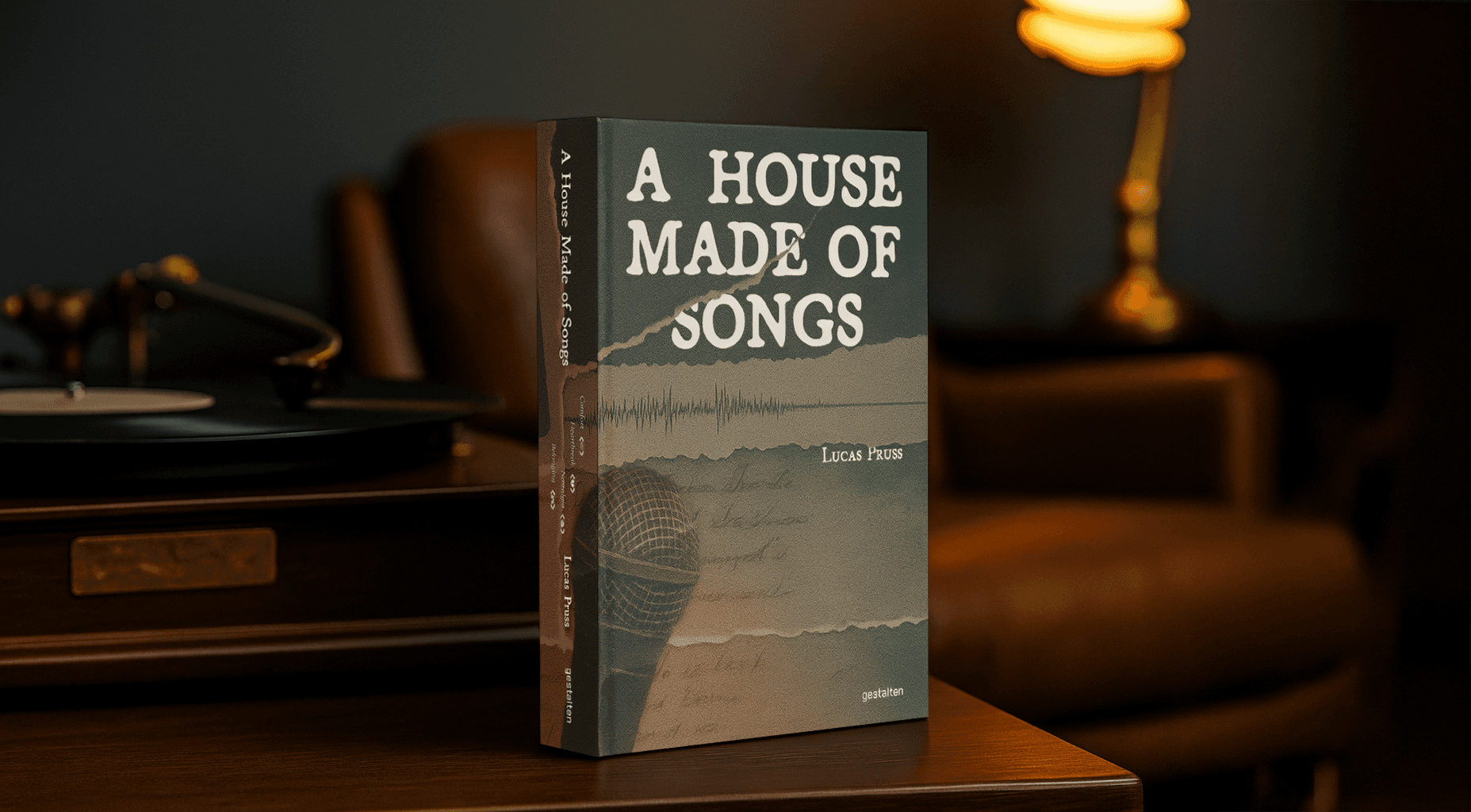 Publication mockup, open spread showing interior layout