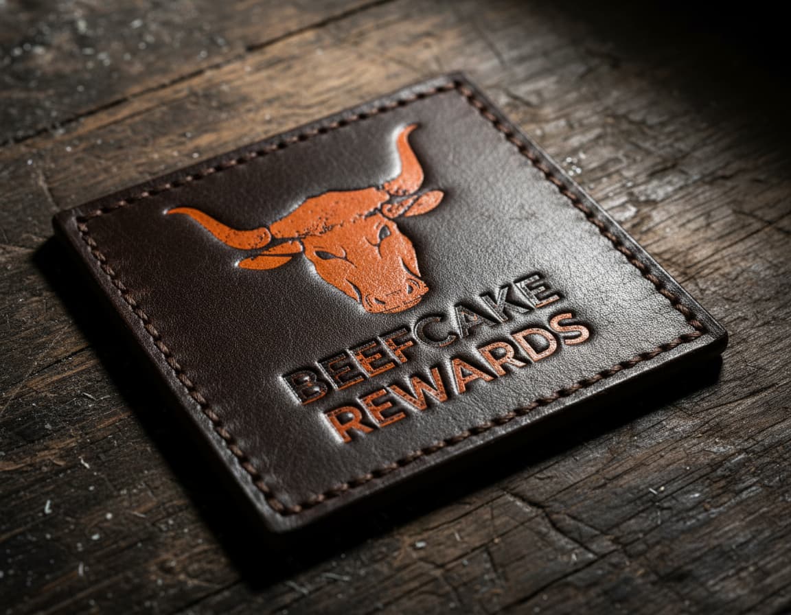 Beefcake Jerky leather rewards patch