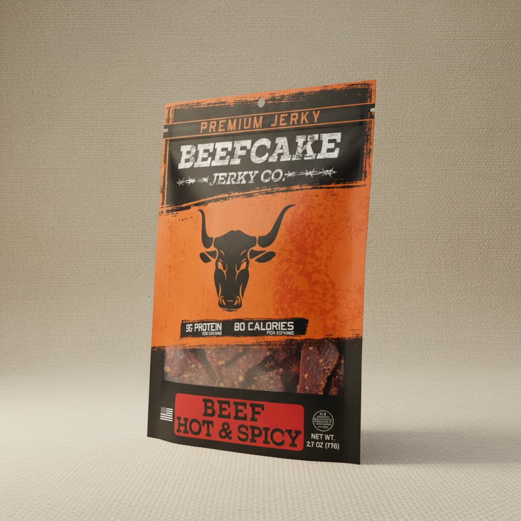Beefcake Jerky packaging lineup