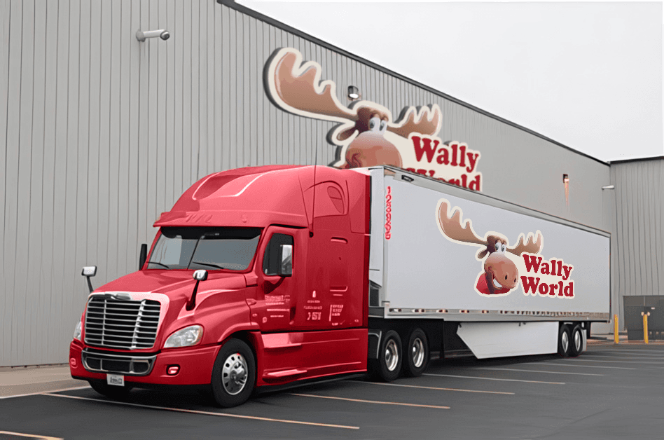 WallyWorld delivery truck with branding